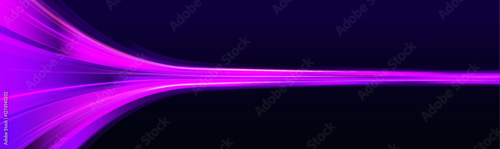 Poster futuristic light motion effects on a black background, showcasing fast-moving neon stripes and creat