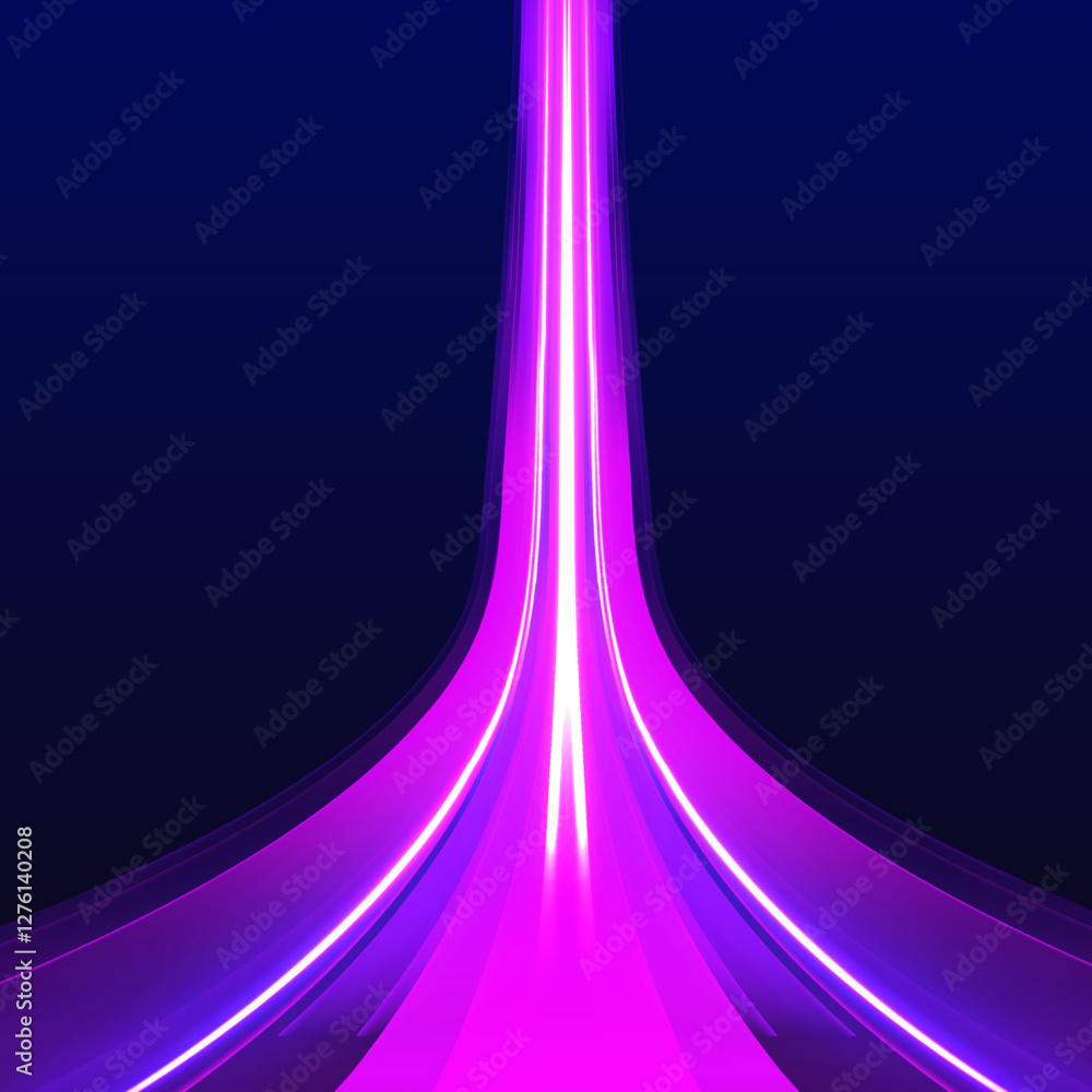 Poster isometric ai chipset on a printed circuit board, showcasing futuristic technology with light trail w