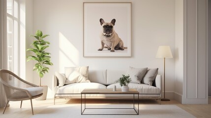 photo living room wall dog