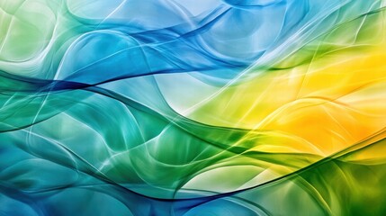 Fototapeta premium abstract colorful swirls vibrant green blue yellow background