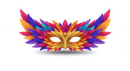 Obraz premium Festive Feather Mask Artwork for Carnival Celebration and Party Designs