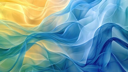 Obraz premium abstract blue and yellow wave background