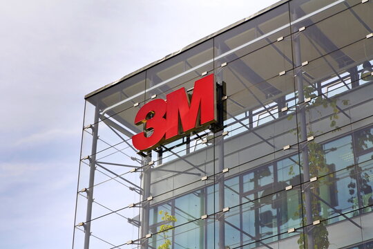 PRAGUE, CZECH REPUBLIC - MAY 22: 3M company logo on headquarters building on May 22, 2017 in Prague, Czech republic. 3M CEO Thulin will no longer be required to retire at 65.
