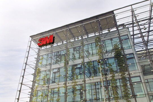 PRAGUE, CZECH REPUBLIC - MAY 22: 3M company logo on headquarters building on May 22, 2017 in Prague, Czech republic. 3M CEO Thulin will no longer be required to retire at 65.