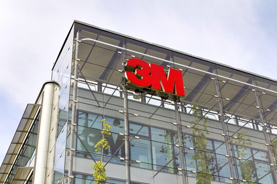 PRAGUE, CZECH REPUBLIC - MAY 22: 3M company logo on headquarters building on May 22, 2017 in Prague, Czech republic. 3M CEO Thulin will no longer be required to retire at 65.