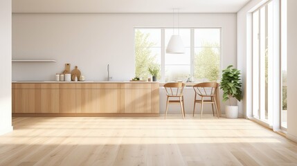 modern white wall wood floor
