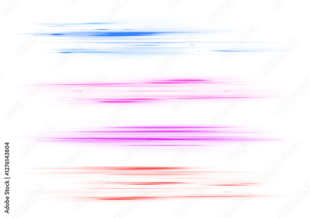 Aufkleber abstract blue and purple neon light rays and lines transparent background. colored shiny sparks of s