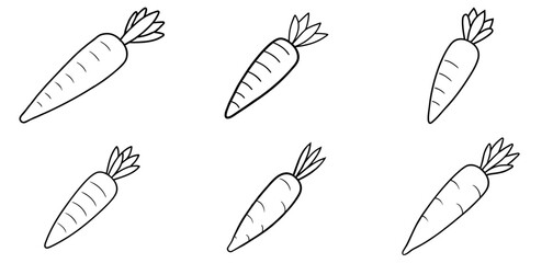 Carrot Outline Coloring Page Printable Line Art Drawing