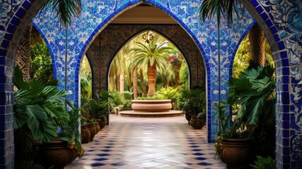 Fototapeta premium craftsmanship blue arabic arch