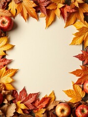 frame of autumn leaves