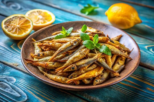 Delicious Turkish Hamsi Tava: Fried Anchovies with Copy Space