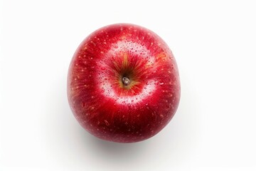 Shiny red apple on white background. AI image
