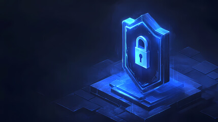Blue Shield and Lock: Symbol of Protection