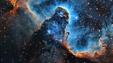 Fototapeta premium Nebula_blue_galactic_background