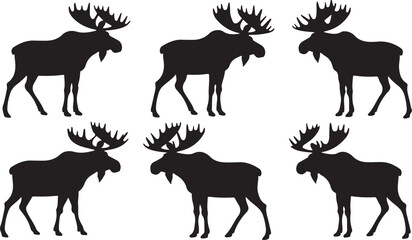 Fototapeta premium Moose silhouettes