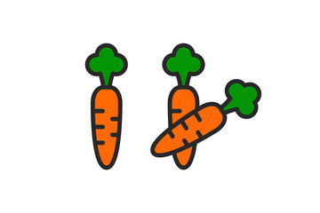 fresh vegetables carrot icon flat design
