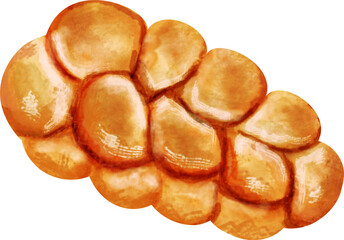 watercolor challah bread