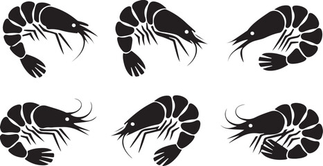 Obraz premium Shrimp silhouettes