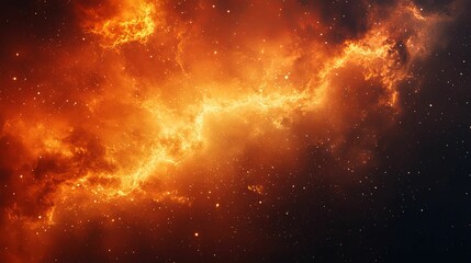 Fototapeta premium Fiery Nebula Cosmic Clouds And Starscape