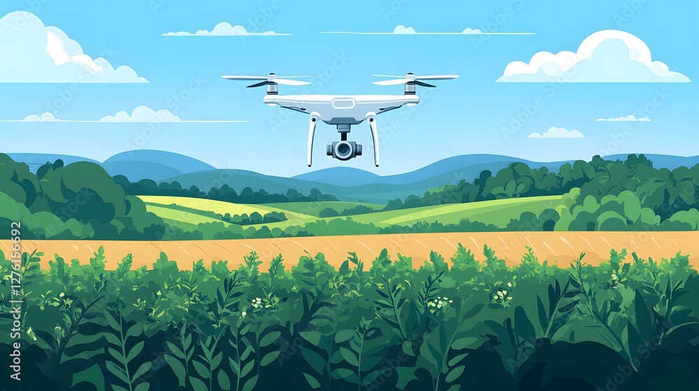 Poster advancement of smart systems in high-tech agriculture utilizing data-driven drones modern farming te