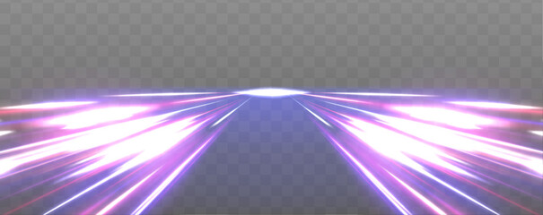 Neon stripes in the form of drill, turns and swirl. Speed of light concept background. Abstract background rotational border lines.	