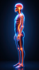 3D rendering of human body with highlighted vagus nerve for VNS treatment visualization.