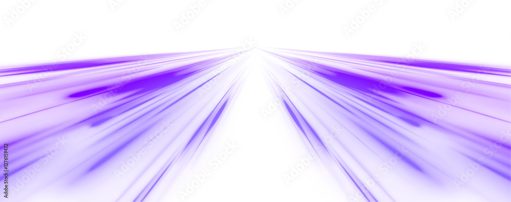 Poster Speed connection vector background. Vector png swirl trail effect. Image of speed motion on the road. Abstract background png in blue and purple neon glow colors.	