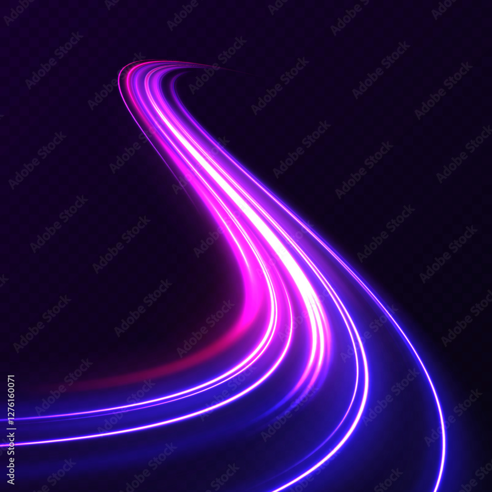 Aufkleber Neon rays vector abstract background. Futuristic technological style with glowing neon lines and high-speed movement, creating a sense of innovation and fast-paced digital technology in a sleek. 