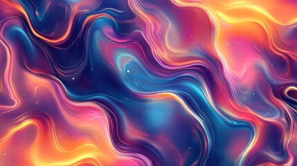Obraz premium abstract colorful swirls nebula painting