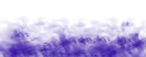 Purple smoke effect for decoration and covering on the transparent background. Fog vapor over ground or water surface. © ikril
