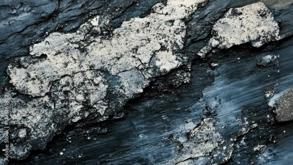 Aufkleber textured surface with cracks and patterns of black and white in a natural setting