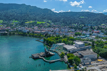 Die Ferienregion Bodensee bei Bregenz aus der Vogelperspektive