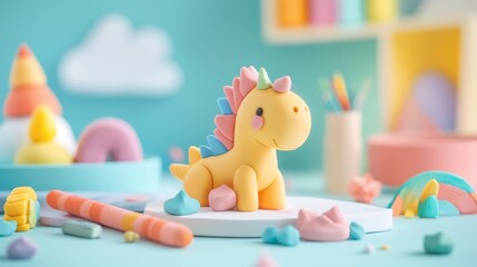 Obraz premium Plasticine of different colors to demonstrate large scale, simple colored plasticine, which is used in children's creativity.