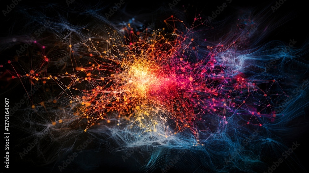Poster global empathy visualized interconnected emotions in a vibrant digital landscape