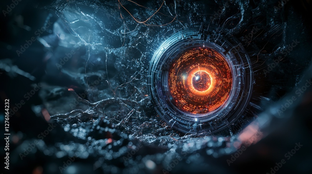 Aufkleber transformative technology advancing human perception futuristic environment digital artwork immersiv