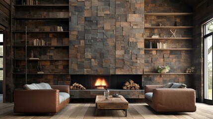 reclaimed rustic cabin wall