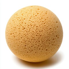 Spherical Yellow Cleaning Sponge Texture Close-Up.