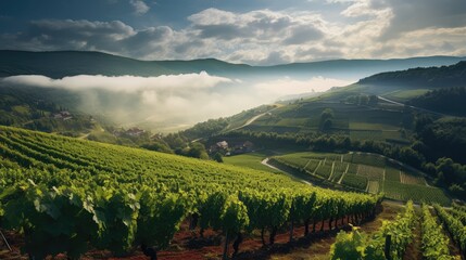 Obraz premium hillside cloud wine