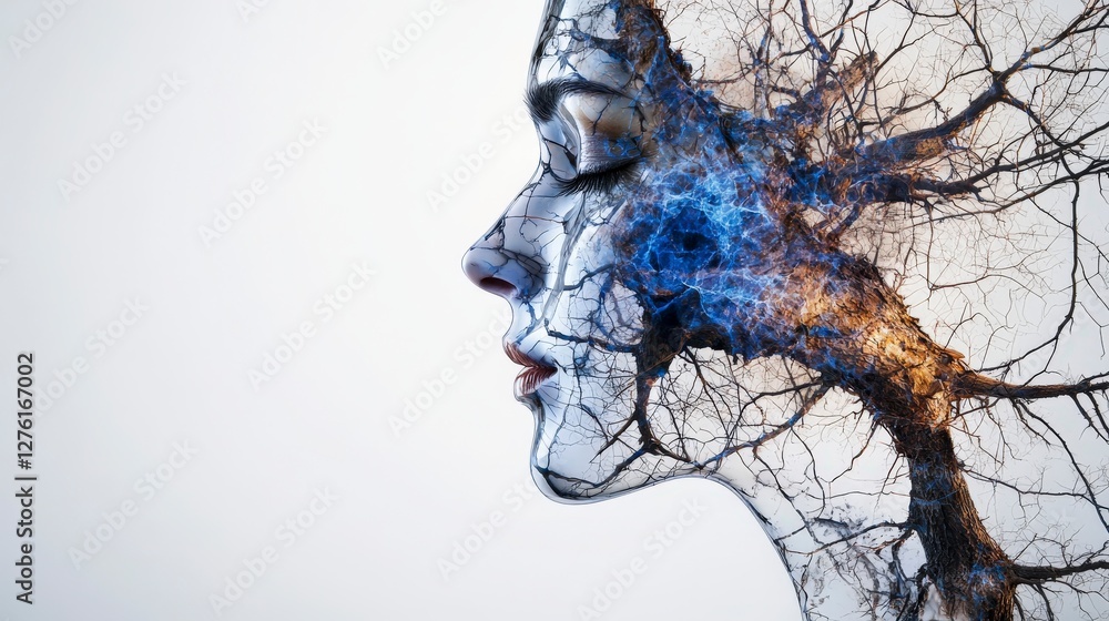 Poster exploring flexible psychological boundaries through art digital medium conceptual design abstract se