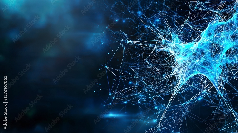 Poster Exploring abstract neural connections in a digital mindscape a psychological journey through virtual art
