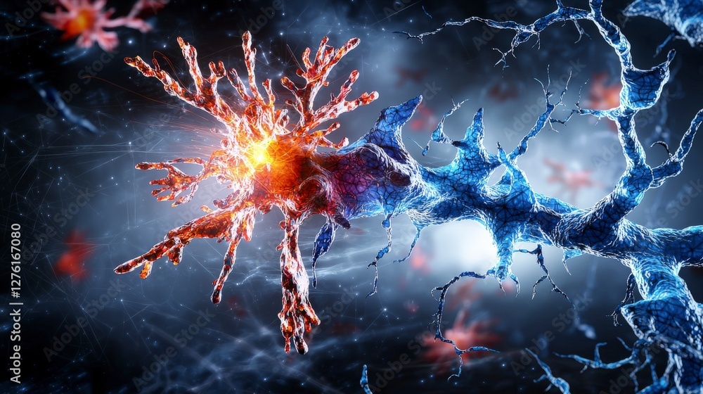 Poster A conceptual visualization of psychological journeys in abstract neural networks and surreal digital art
