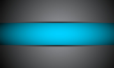 Fototapeta premium Vector Teal Banner Stripe for Text Centered on Dark Gray Gradient Background
