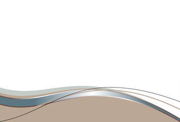 Vector Elegant Abstract Wavy Border Design in Neutral Brown and Metallic Shades