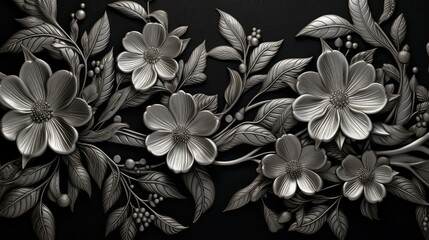 filigree black silver background