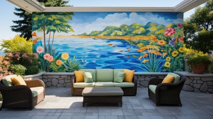 Obraz premium artistic backyard wall