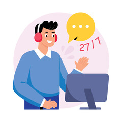 Customer Support   Concepts Style illustrations. EPS 10 File stock illustration
