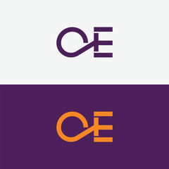 Minimal elegant monogram art logo. Outstanding professional trendy awesome artistic C CC E EE CE EC initial based Alphabet icon logo. Premium Business logo