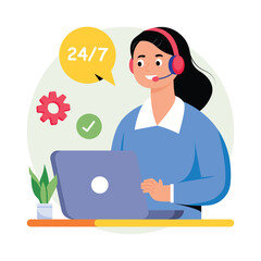 Customer Self Service   Concepts Style illustrations. EPS 10 File stock illustration