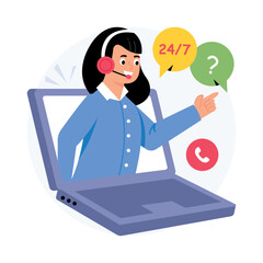 Live Chat Support   Concepts Style illustrations. EPS 10 File stock illustration