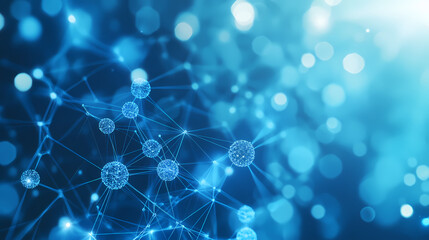 Abstract Blue Tech Art: Lines, Spheres, and Glowing Dots